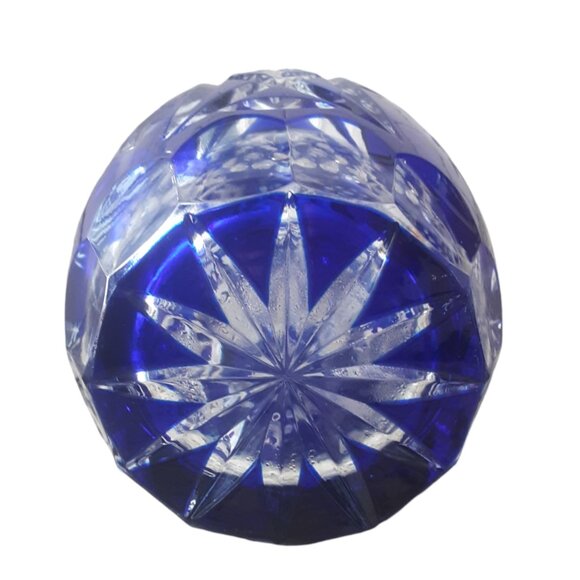 Bavarian Genuine Lead Crystal Cobalt Blue Decanter w/ stopper. West Germany - Picture 8 of 8